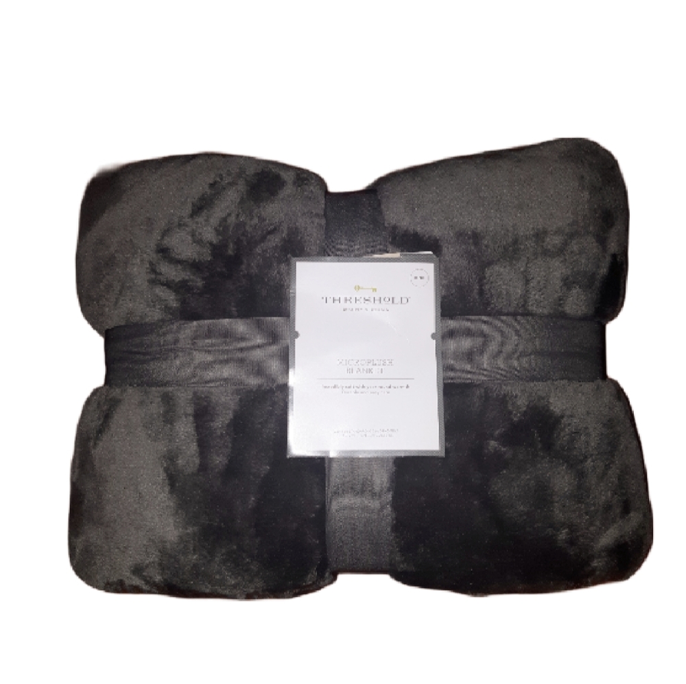 King Plush Charcoal Blanket